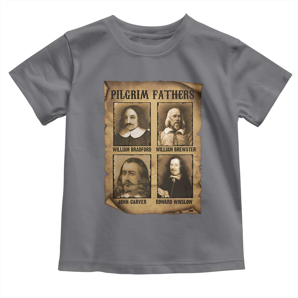 Thanksgiving Pilgrim Fathers Toddler T Shirt Plymouth Colony Massachusetts History TS11 Charcoal Print Your Wear
