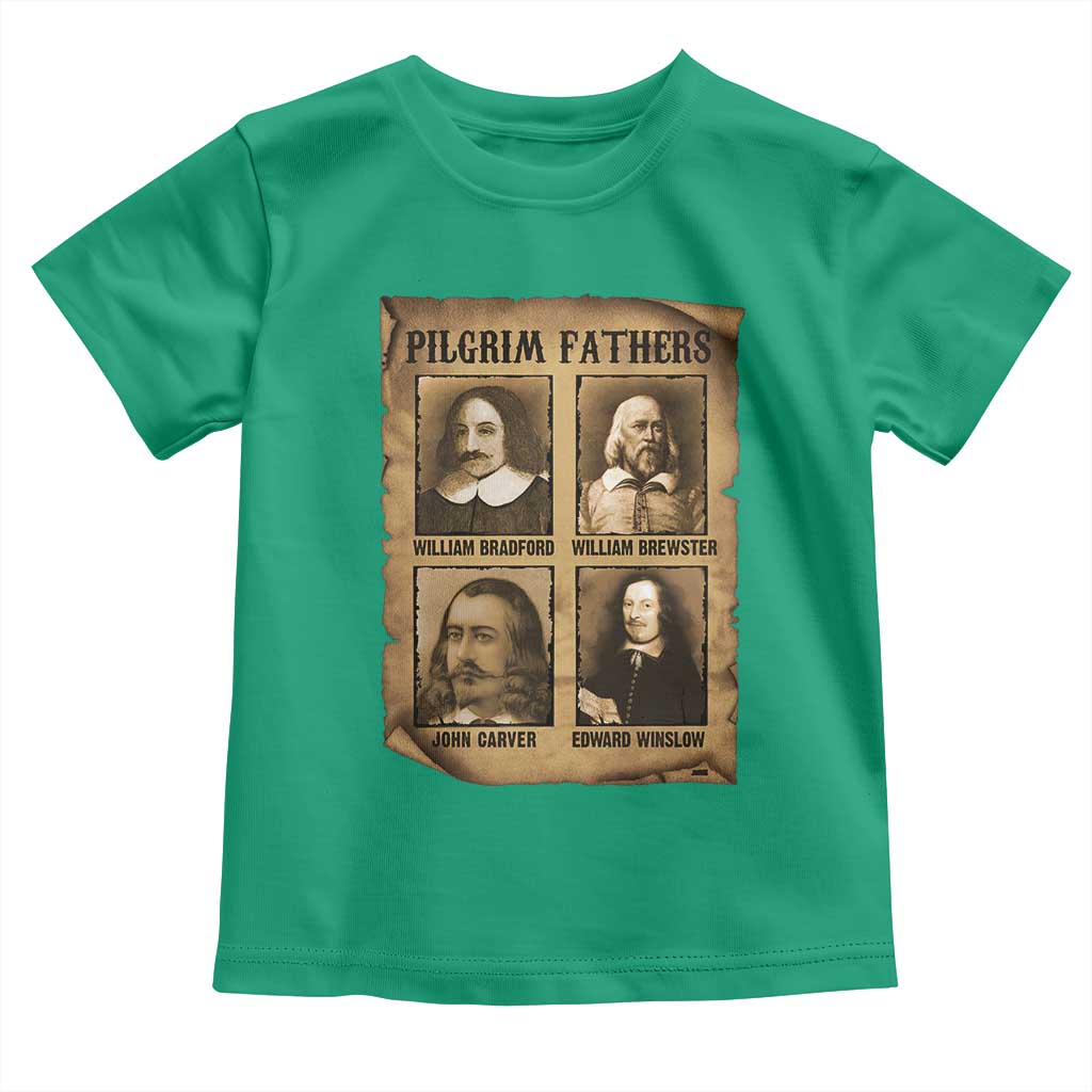 Thanksgiving Pilgrim Fathers Toddler T Shirt Plymouth Colony Massachusetts History TS11 Irish Green Print Your Wear