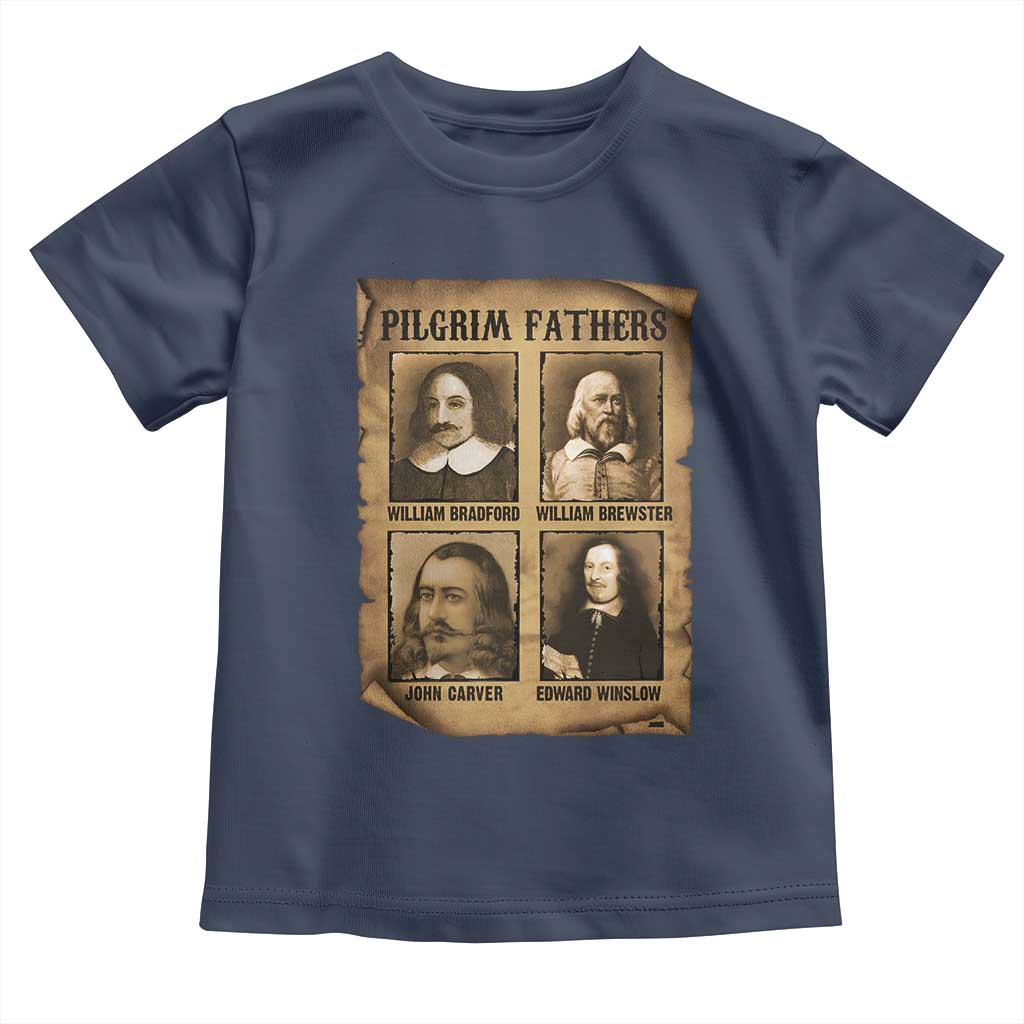 Thanksgiving Pilgrim Fathers Toddler T Shirt Plymouth Colony Massachusetts History TS11 Navy Print Your Wear