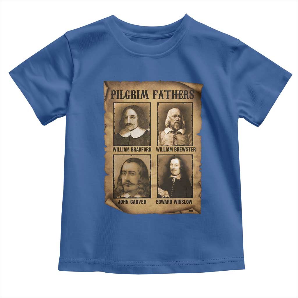 Thanksgiving Pilgrim Fathers Toddler T Shirt Plymouth Colony Massachusetts History TS11 Royal Blue Print Your Wear