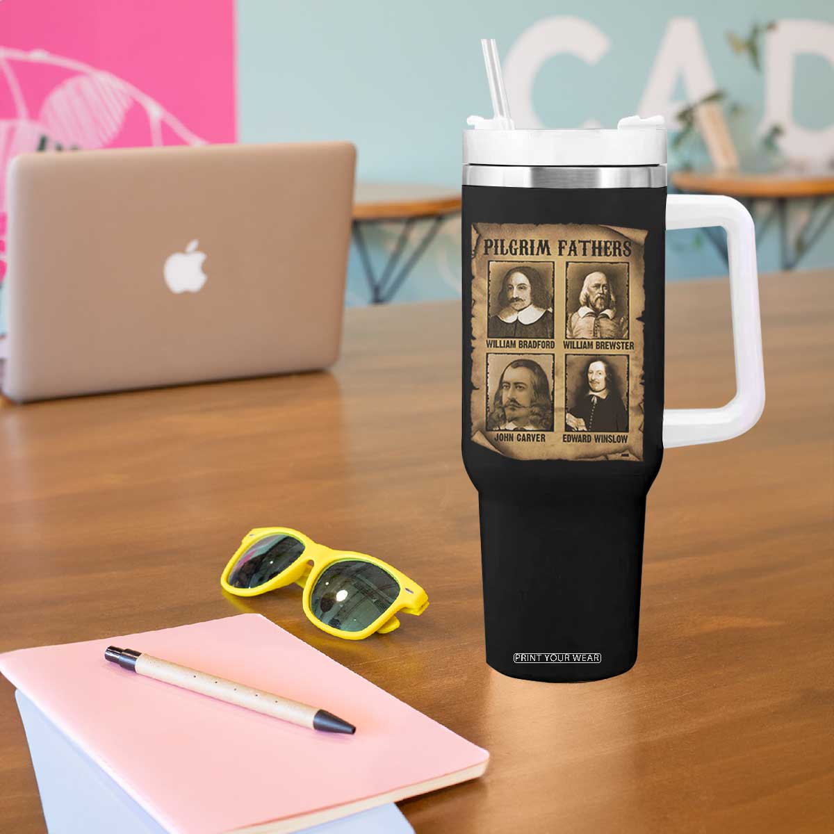 Thanksgiving Pilgrim Fathers Tumbler With Handle Plymouth Colony Massachusetts History TS11 Print Your Wear