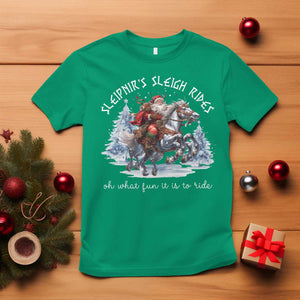 Funny Christmas Santa Viking T Shirt Sleipnir's Sleigh Rides Oh What Fun It Is To Ride TS11 Irish Green Print Your Wear