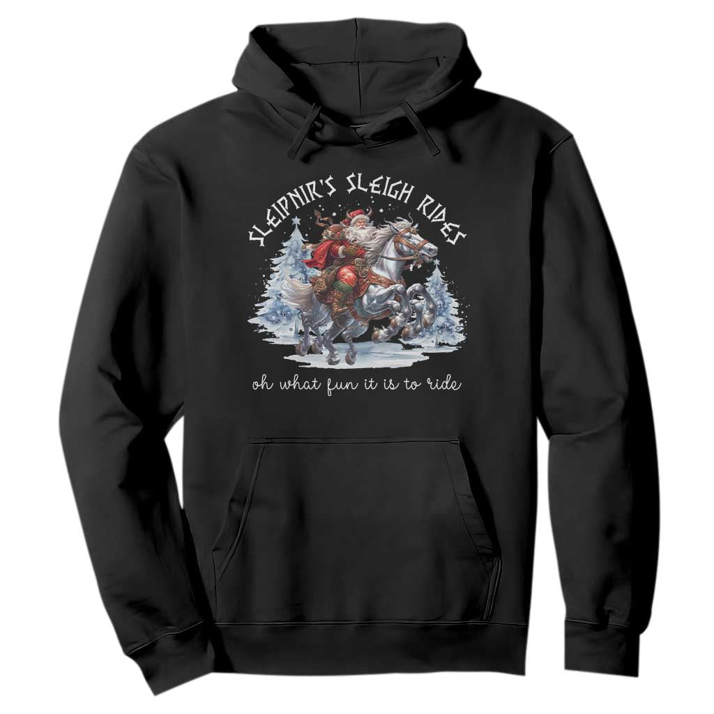 Funny Christmas Santa Viking Hoodie Sleipnir's Sleigh Rides Oh What Fun It Is To Ride TS11 Black Print Your Wear