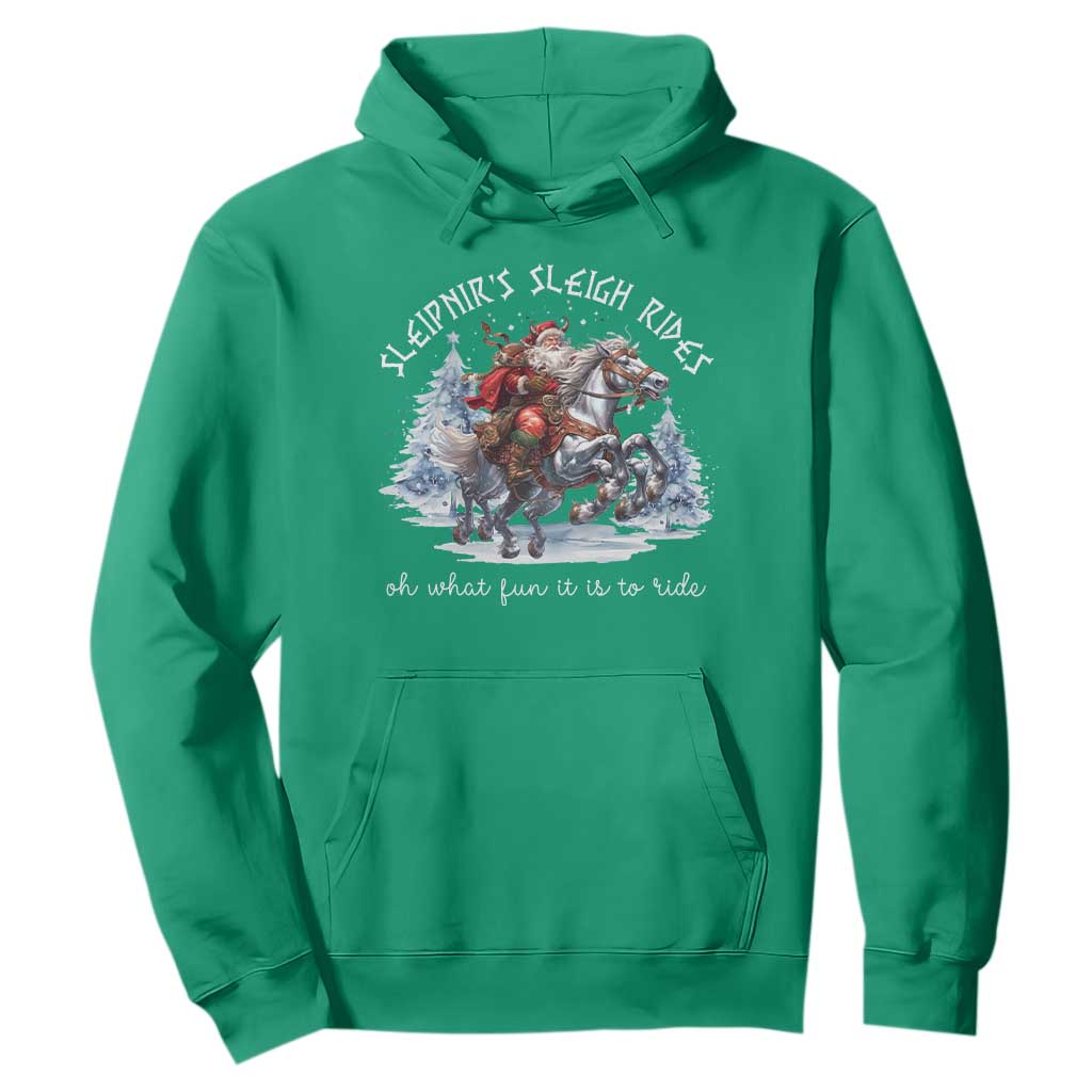 Funny Christmas Santa Viking Hoodie Sleipnir's Sleigh Rides Oh What Fun It Is To Ride TS11 Irish Green Print Your Wear