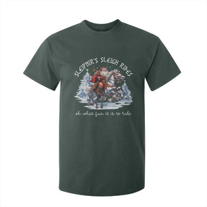 Funny Christmas Santa Viking T Shirt For Kid Sleipnir's Sleigh Rides Oh What Fun It Is To Ride TS11 Dark Forest Green Print Your Wear