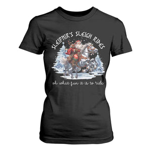 Funny Christmas Santa Viking T Shirt For Women Sleipnir's Sleigh Rides Oh What Fun It Is To Ride TS11 Black Print Your Wear