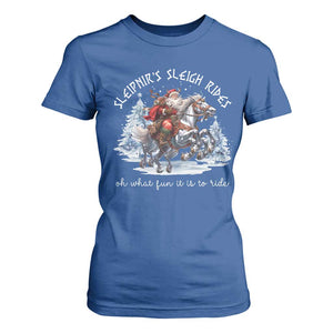 Funny Christmas Santa Viking T Shirt For Women Sleipnir's Sleigh Rides Oh What Fun It Is To Ride TS11 Royal Blue Print Your Wear