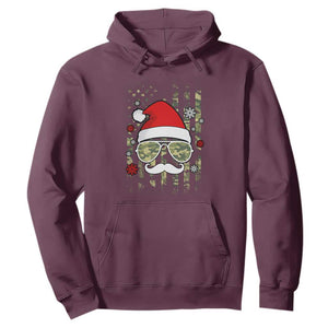 Funny Christmas Veteran Hoodie Santa Hat Camo American Flag TS11 Maroon Print Your Wear