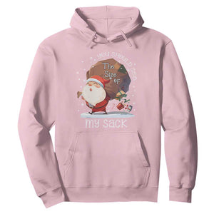 Funny Christmas Santa Hoodie You Should See The Size Of My Sack Presents TS11 Light Pink Print Your Wear