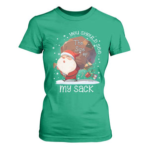 Funny Christmas Santa T Shirt For Women You Should See The Size Of My Sack Presents TS11 Irish Green Print Your Wear