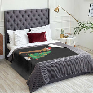 Funny Christmas Wiener Dog Throw Blanket Decorations Xmas Tree TS11 Print Your Wear