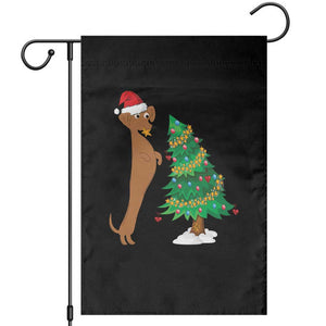 Funny Christmas Wiener Dog Garden Flag Decorations Xmas Tree TS11 Black Print Your Wear