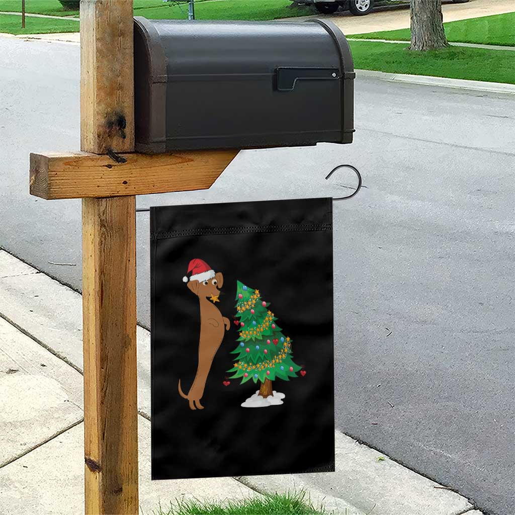 Funny Christmas Wiener Dog Garden Flag Decorations Xmas Tree TS11 Print Your Wear