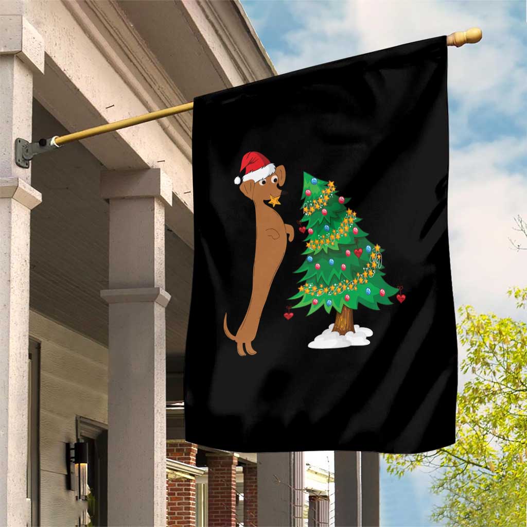 Funny Christmas Wiener Dog Garden Flag Decorations Xmas Tree TS11 Print Your Wear