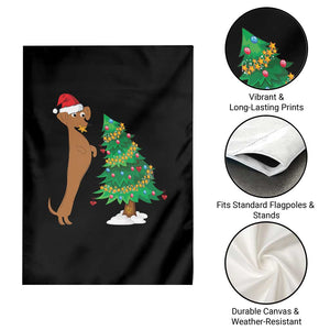 Funny Christmas Wiener Dog Garden Flag Decorations Xmas Tree TS11 Print Your Wear