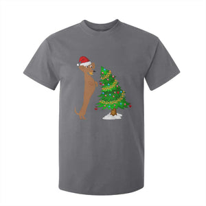 Funny Christmas Wiener Dog T Shirt For Kid Decorations Xmas Tree TS11 Charcoal Print Your Wear