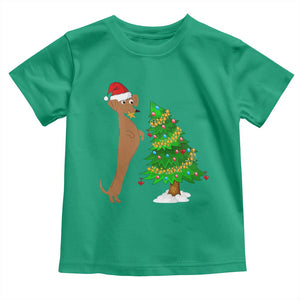 Funny Christmas Wiener Dog Toddler T Shirt Decorations Xmas Tree TS11 Irish Green Print Your Wear