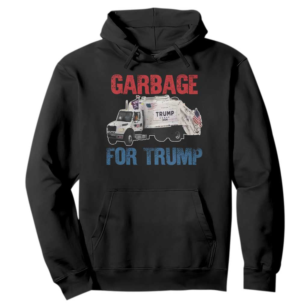 Garbage For Trump 2024 Hoodie Vintage Truck American Flag TS11 Black Print Your Wear