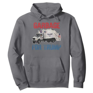 Garbage For Trump 2024 Hoodie Vintage Truck American Flag TS11 Charcoal Print Your Wear
