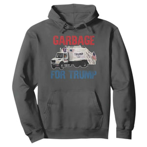Garbage For Trump 2024 Hoodie Vintage Truck American Flag TS11 Dark Heather Print Your Wear