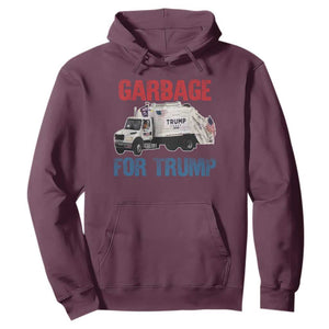 Garbage For Trump 2024 Hoodie Vintage Truck American Flag TS11 Maroon Print Your Wear
