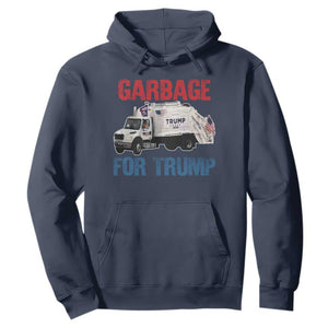 Garbage For Trump 2024 Hoodie Vintage Truck American Flag TS11 Navy Print Your Wear