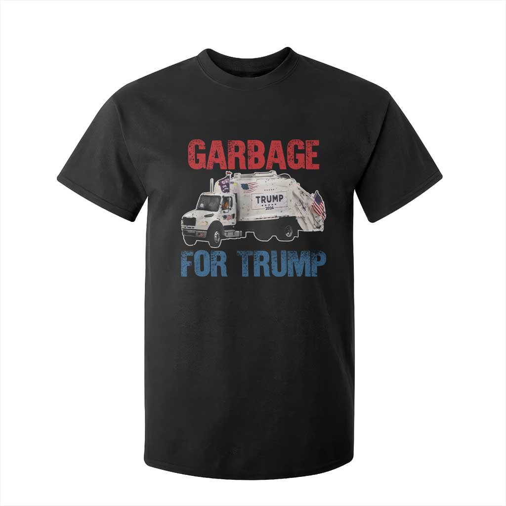 Garbage For Trump 2024 T Shirt For Kid Vintage Truck American Flag TS11 Black Print Your Wear