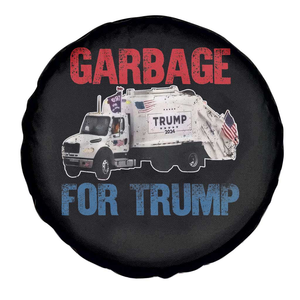 Garbage For Trump 2024 Spare Tire Cover Vintage Truck American Flag TS11 Print Your Wear