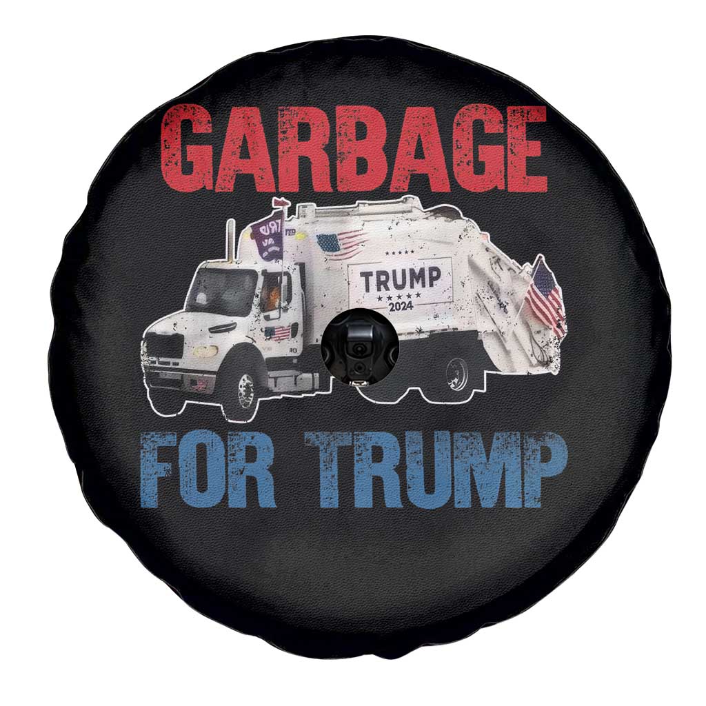 Garbage For Trump 2024 Spare Tire Cover Vintage Truck American Flag TS11 Print Your Wear