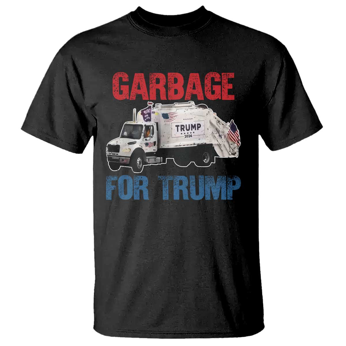 Garbage For Trump 2024 T Shirt Vintage Truck American Flag TS11 Black Print Your Wear