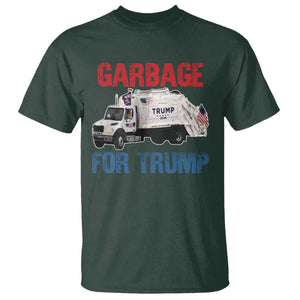 Garbage For Trump 2024 T Shirt Vintage Truck American Flag TS11 Dark Forest Green Print Your Wear
