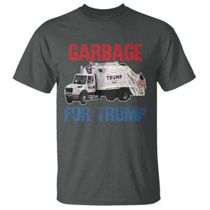 Garbage For Trump 2024 T Shirt Vintage Truck American Flag TS11 Dark Heather Print Your Wear