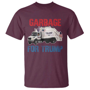 Garbage For Trump 2024 T Shirt Vintage Truck American Flag TS11 Maroon Print Your Wear