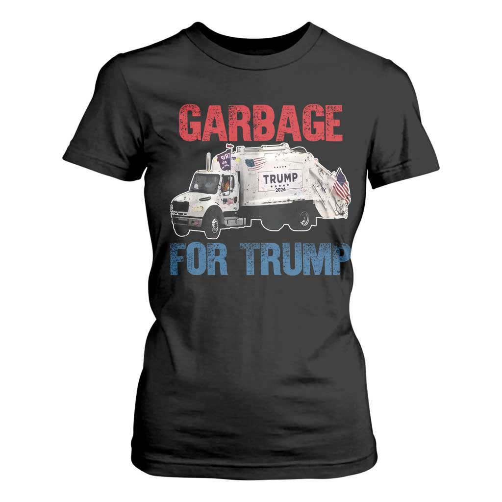 Garbage For Trump 2024 T Shirt For Women Vintage Truck American Flag TS11 Black Print Your Wear
