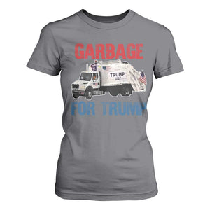 Garbage For Trump 2024 T Shirt For Women Vintage Truck American Flag TS11 Charcoal Print Your Wear
