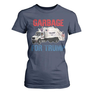 Garbage For Trump 2024 T Shirt For Women Vintage Truck American Flag TS11 Navy Print Your Wear