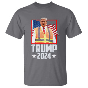 Funny Trump Garbage 2024 T Shirt American Flag TS11 Charcoal Print Your Wear