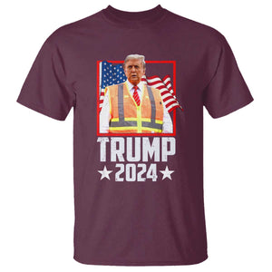 Funny Trump Garbage 2024 T Shirt American Flag TS11 Maroon Print Your Wear