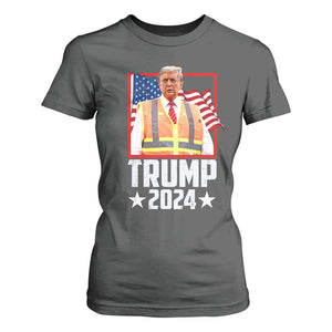 Funny Trump Garbage 2024 T Shirt For Women American Flag TS11 Dark Heather Print Your Wear