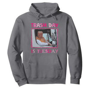 Funny Trump Garbage 2024 Hoodie Trash Day Is Tuesday Pink Trump TS11 Charcoal Print Your Wear