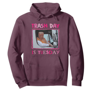 Funny Trump Garbage 2024 Hoodie Trash Day Is Tuesday Pink Trump TS11 Maroon Print Your Wear