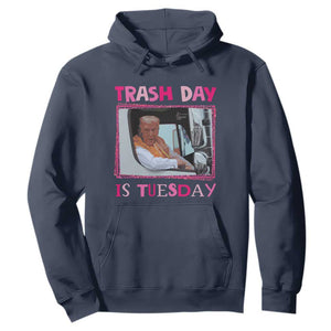 Funny Trump Garbage 2024 Hoodie Trash Day Is Tuesday Pink Trump TS11 Navy Print Your Wear