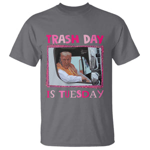 Funny Trump Garbage 2024 T Shirt Trash Day Is Tuesday Pink Trump TS11 Charcoal Print Your Wear