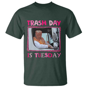 Funny Trump Garbage 2024 T Shirt Trash Day Is Tuesday Pink Trump TS11 Dark Forest Green Print Your Wear