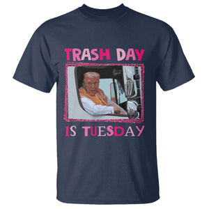 Funny Trump Garbage 2024 T Shirt Trash Day Is Tuesday Pink Trump TS11 Navy Print Your Wear