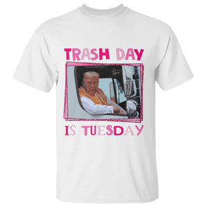 Funny Trump Garbage 2024 T Shirt Trash Day Is Tuesday Pink Trump TS11 White Print Your Wear