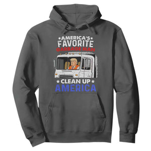 Funny Trump Garbage 2024 Hoodie America's Favorite Garbage Man Clean Up America TS11 Dark Heather Print Your Wear