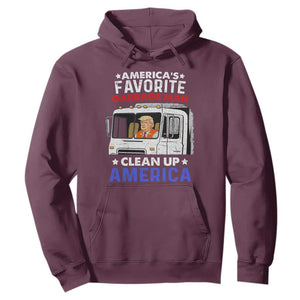 Funny Trump Garbage 2024 Hoodie America's Favorite Garbage Man Clean Up America TS11 Maroon Print Your Wear