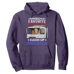 Funny Trump Garbage 2024 Hoodie America's Favorite Garbage Man Clean Up America TS11 Purple Print Your Wear