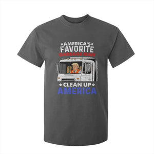 Funny Trump Garbage 2024 T Shirt For Kid America's Favorite Garbage Man Clean Up America TS11 Dark Heather Print Your Wear
